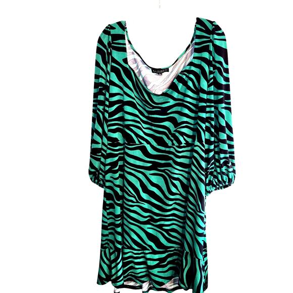 ELOQUII 20W Green Women's Long Sleeve Maxi BOHO Dress Plus Size 2X XXL 2XL - Picture 4 of 7